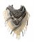 Arab Shemagh Keffiyeh Scarf ( Cream Black )