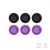 PTS MEC V Piston Head Set ( For 13.4 to 13.8mm Nozzle Black & Purple 6 Pack ) ( Hi-Capa / 1911, M&P9 L, M45A1 GBB Pistol Series etc. )