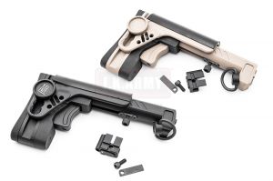 5KU PT-3 AK Telescopic Side Foldable Buttstock Stock for E&L AK Series ( Black / Tan )