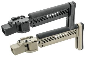5KU PT-5 Style Side Folding Stock For GHK AKM V3 GBB Series ( Black / Tan )