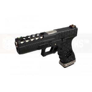 AW VX0101 Hex Cut Signature Model 17 GBB Airsoft Pistol ( BK/BK )