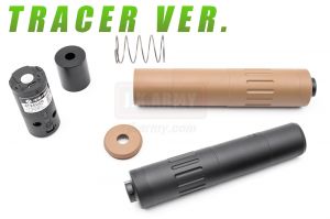 ARTISAN M4 2000 Style Dummy Silencer with Flash Hider 14mm CCW + AT2000R Tracer Unit ( BK / DE )