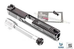EMG SAI BLU Upgrade Steel Slide w/ Silver Barrel Kit for EMG BLU GBB Pistol ( BK ) ( G&P ) ( Model 17 )