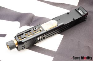 Guns Modify Ai Slide w/ Stainless Nitride Gold Barrel Set Model 26 RMR Cut LW Style for TM Model 26 ( Black )