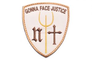 Gonna Face Justice Navy Seals Trident Patch ( Tan ) ( Free Shipping )