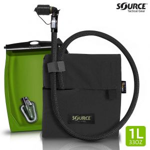 SOURCE Kangaroo Collapsible Canteen 1L with Hydration Pouch ( Black )