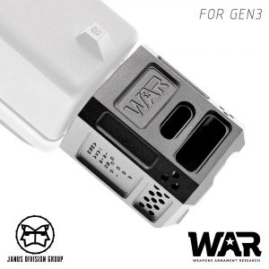 JDG WAR A10 Compensator 14mm CCW for Airsoft Glock Gen3 Model ( Licensed by WAR ) ( Black ) ( G17 GEN3 )