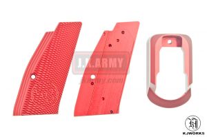 KJ Works Short Aluminium Hand Grip & Magwell Set - Red 