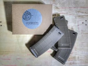 Poseidon 180 Rds Silent AEG Magazine Set (4 Pack ) ( TAN )