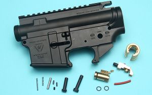 G&P MWS Forged Aluminum SI M4 Receiver Set with Hop Up Chamber ( Licensed by Strike Industries ) ( Cerakote Black Finish ) ( TM MWS )