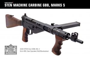 Northeast STEN Gun MK 5 GBBR , STEN MACHINE CARBINE GBB MARKS 5 ( Black )