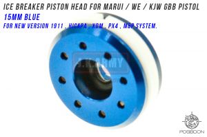 Poseidon ICE Breaker Piston Head 15mm Blue for Marui / WE / KJW GBB Pistol