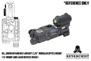 Revanchist 2.26” Modular Optics Mount & Laser Devices Riser for T2 / Amphibious Red-Dot Sight ( High Grade Carbon Fiber )