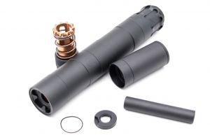 RGW OBS 9mm Style Dummy Silencer with Tracer Ver. for UMAREX / VFC MP5 / 14mm CCW Thread Adaptor ( Black )
