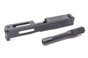 Pro Arms / Old Driver S Style Steel Slide w/ Outer Barrel for UMAREX / VFC Glock 19X / Glock 45 GBBP ( Black ) ( Limited Edition )