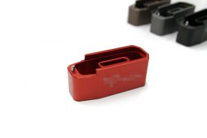 CNC Aluminum Mock - Extension for Polymer Magazine M3 w/ T Engravings for PTW & GBB ( MWS ) ( RED )