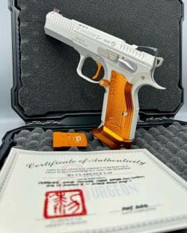 CL Project Custom ASG KJ Shadow 2 Single Action GBB Pistol ( CNC Ver. ) ( Silver Orange Twill Cut Limited Edition )
