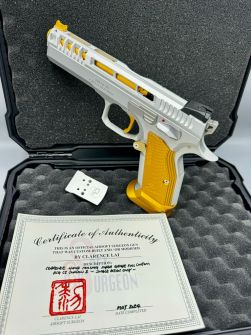 CL Project Custom ASG KJ Shadow 2 Single Action GBB Pistol ( CNC Ver. ) ( Silver Yellow Open Cut Limited Edition )