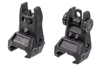 APE IMI Style Front & Rear Flip-Up Sights Set ( Black ) 