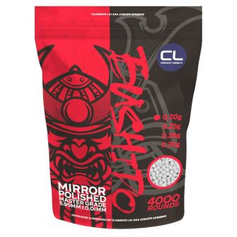 CL Project Bushido Master Grade 6mm BBs (  5.95mm +- 0.01mm , ABS Precision ) ( 0.20g / 0.25g / 0.28g / 0.30g ) (  4000rds per bag )