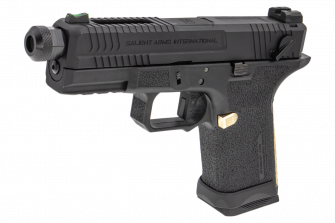 EMG SAI BLU Compact Model 19 GBB Pistol Airsoft ( Full Auto / Aluminum /  Green Gas Type ) ( Black & Gold ) #SA-BL0250