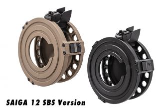 ITP SAIGA Shotgun Drum Magazine Kit For Marui TM SAIGA 12 SBS GBB Shotgun 