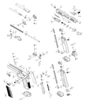 KJ Works ASG CZ TS 2 Gas GBBP Airsoft Explosion Parts ( KJ ASG CZ TS 2 GBBP / Original Parts )