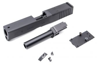 Nova CNC Aluminum 19 MOS Slide Kit for Tokyo Marui TM G Model 19 Gen3 GBB  Series ( Black )