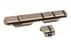 C&C Tac V3 .410 Riser Mount Low Profile Rail and Front Sight Mount Set for Airsoft 20mm Rail ( Brown ) ( CAG Style )