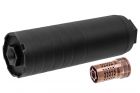 C&C Jumbo Style Dummy Silencer / Barrel Extension with CB Steel Flash Hider 14mm CCW For Airsoft ( Black )