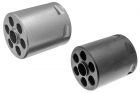 CL Project 6061 Aircraft Aluminum CNC Round Cylinder For ASG Dan Wesson 715 Co2 Airsoft Revolver ( Black / Silver )