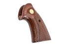 King Arms Real Wood Grip Panels With Golden Plate For KA COLT Python .357 Gas Revolver Series