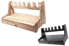 MF 6 Slots Wood Pistol Gun Rack ( Black / Wooden Finish )