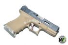 WE Custom 1.9 Pistol Airsoft T2 ( BK SLIDE / SV BARREL / TAN FRAME )