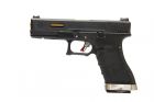 WE Model 17 T1 Metal Slide Gold Barrel GBB Pistol ( Black ) 