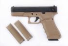 WE Model 18C G4 Metal Slide GBB Pistol ( TAN ) ( BK Metal Slide, Sand Frame )