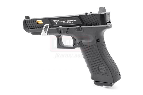 EMG Umarex / VFC TTI Glock 34 GBBP ( G&P Custom ) ( Black , Gold Barrel )