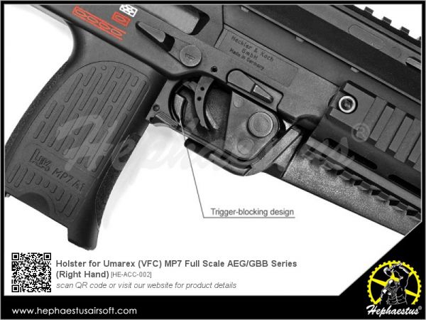 Hephaestus Holster for Umarex ( VFC ) MP7 Full Scale AEG / GBB Series SMG (  Right Hand )