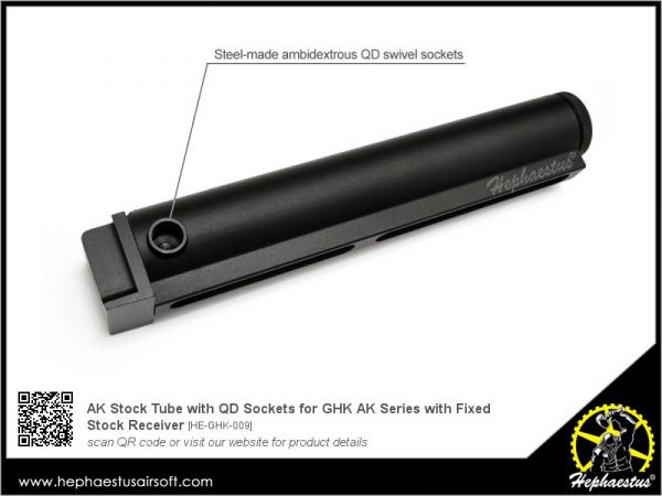 Hephaestus AK Stock Tube with QD Sockets for GHK AK GBB