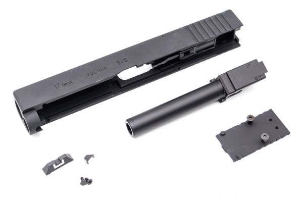 Nova CNC Aluminum 17 MOS Slide Kit for Tokyo Marui TM G Model 17 Gen4 GBB  Series ( Black )