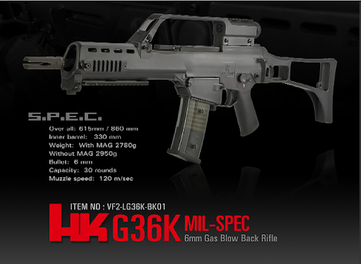 UMAREX G36K MIL-SPEC GBB Rifle ( By VFC ) ( Black )