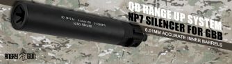 Angry Gun Power Up QD Silencer for KSC / KWA / Umarex MP7 SMG ( Black )