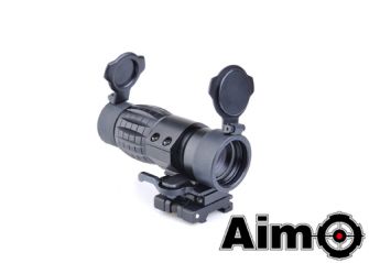 AIM-O ET Style 4X FXD Magnifier With Adjustable QD Mount  ( BK )
