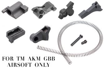Bow Master CNC Steel Recoil Spring & Sear & Knocker & Hammer Set for Marui TM AKM GBB Series ( QPQ )