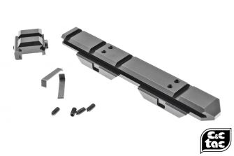 C&C V3 .410 Riser Mount Low Profile Rail and Front Sight Mount Set for Airsoft 20mm Rail ( Black ) ( CAG Style )