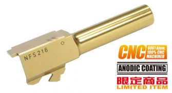 Guarder Stainless Steel CNC Titanium Golden Outer Barrel for Marui Model 26 ( G26 )