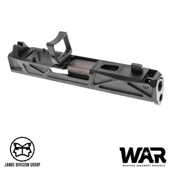 JDG WAR Afterburner RMR Slide Set for UMAREX Glock 19 Gen3 Airsoft Pistol  ( Licensed by WAR ) ( Black Slide )