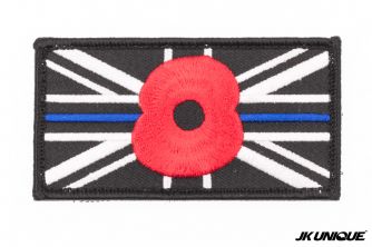 JK UNIQUE Patch - Thin Blue Line Remembrance Police Union Jack Patch ( Free Shipping )