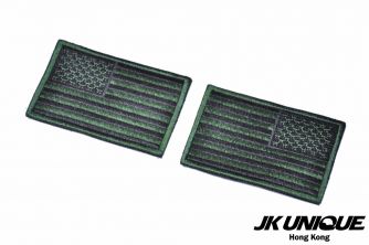 JK UNIQUE Patch - USA FLAG ( Black x Green ) ( Left / Right ) ( Free Shipping )