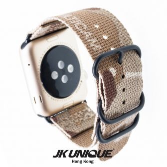 JK UNIQUE CAMO NYLON Apple Watch Strap 42mm Black Buckle - Multicam Arid